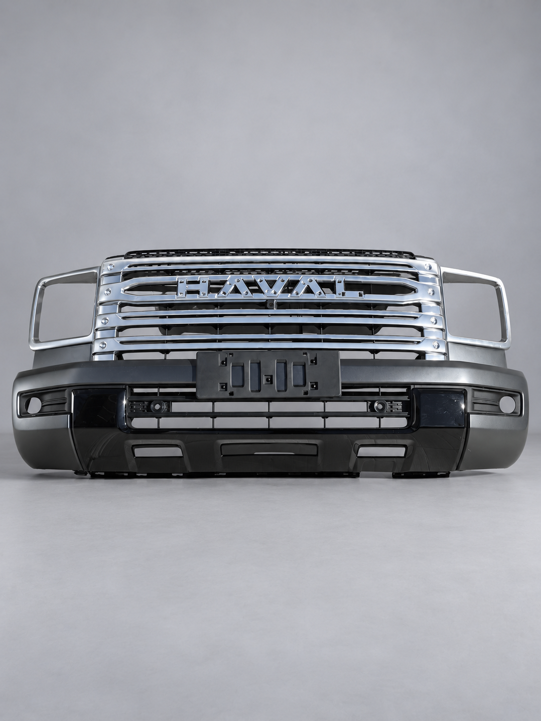 Передний бампер Haval H9 2024 год 2 gen. в сборе СЕРЫЙ